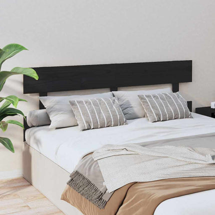 sengegærde 164x3x81 cm massivt fyrretræ sort