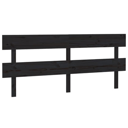 sengegærde 204x3x81 cm massivt fyrretræ sort