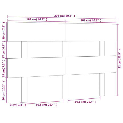 sengegærde 204x3x81 cm massivt fyrretræ sort