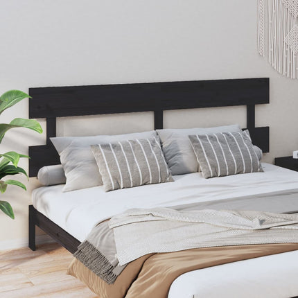sengegærde 204x3x81 cm massivt fyrretræ sort