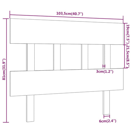 sengegærde 103,5x3x81 cm massivt fyrretræ grå