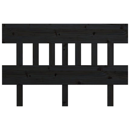 sengegærde 123,5x3x81 cm massivt fyrretræ sort