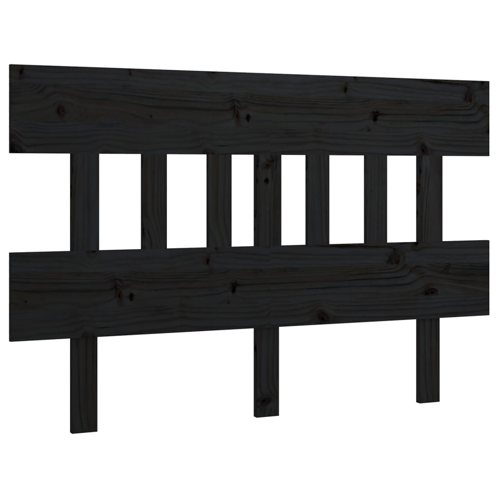 sengegærde 163,5x3x81 cm massivt fyrretræ sort