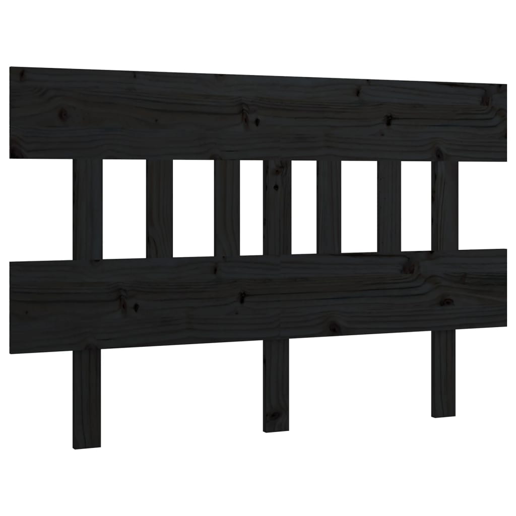sengegærde 183,5x3x81 cm massivt fyrretræ sort