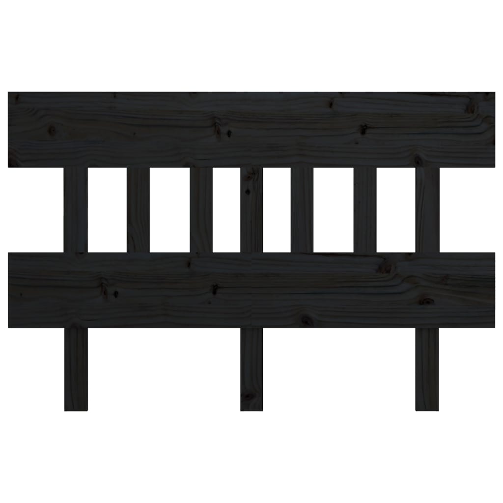 sengegærde 183,5x3x81 cm massivt fyrretræ sort