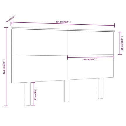 sengegærde 124x6x82,5 cm massivt fyrretræ hvid