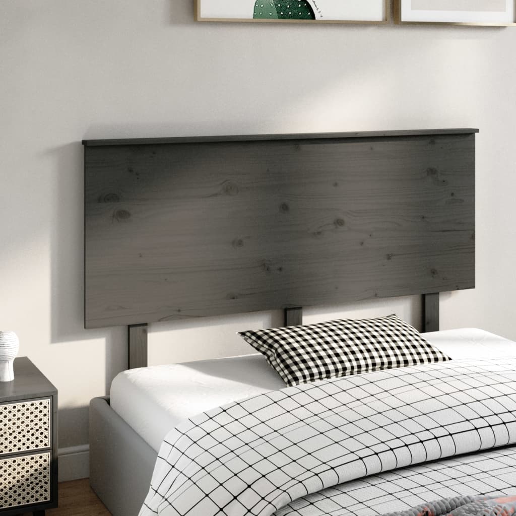 sengegærde 144x6x82,5 cm massivt fyrretræ grå