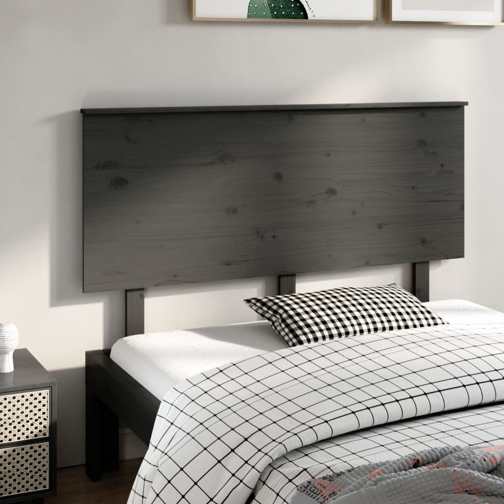 sengegærde 144x6x82,5 cm massivt fyrretræ grå