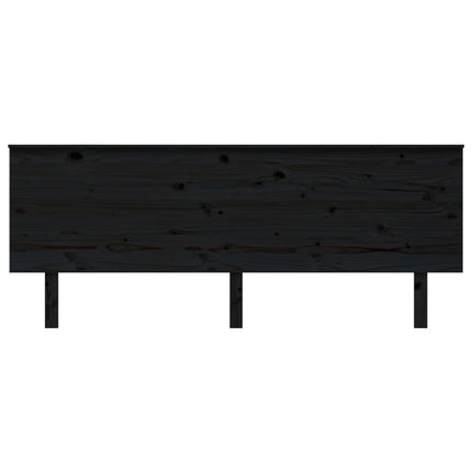 sengegærde 204x6x82,5 cm massivt fyrretræ sort
