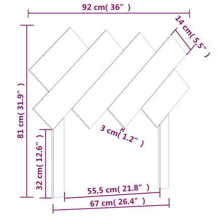 sengegærde 92x3x81 cm massivt fyrretræ hvid