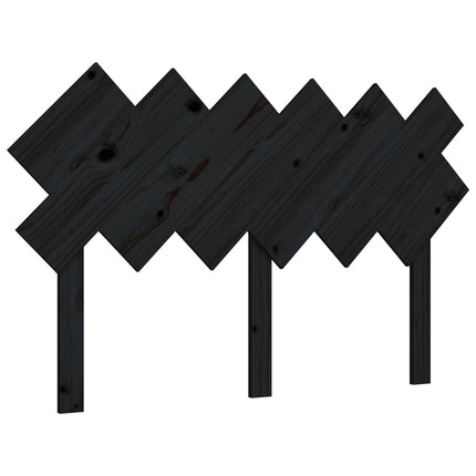 sengegærde 132x3x81 cm massivt fyrretræ sort