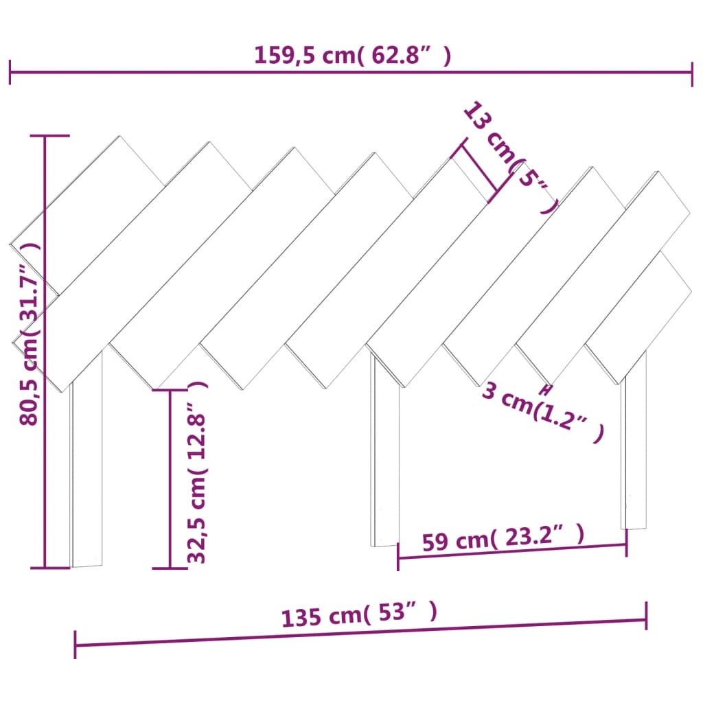 sengegærde 159,5x3x80,5 cm massivt fyrretræ