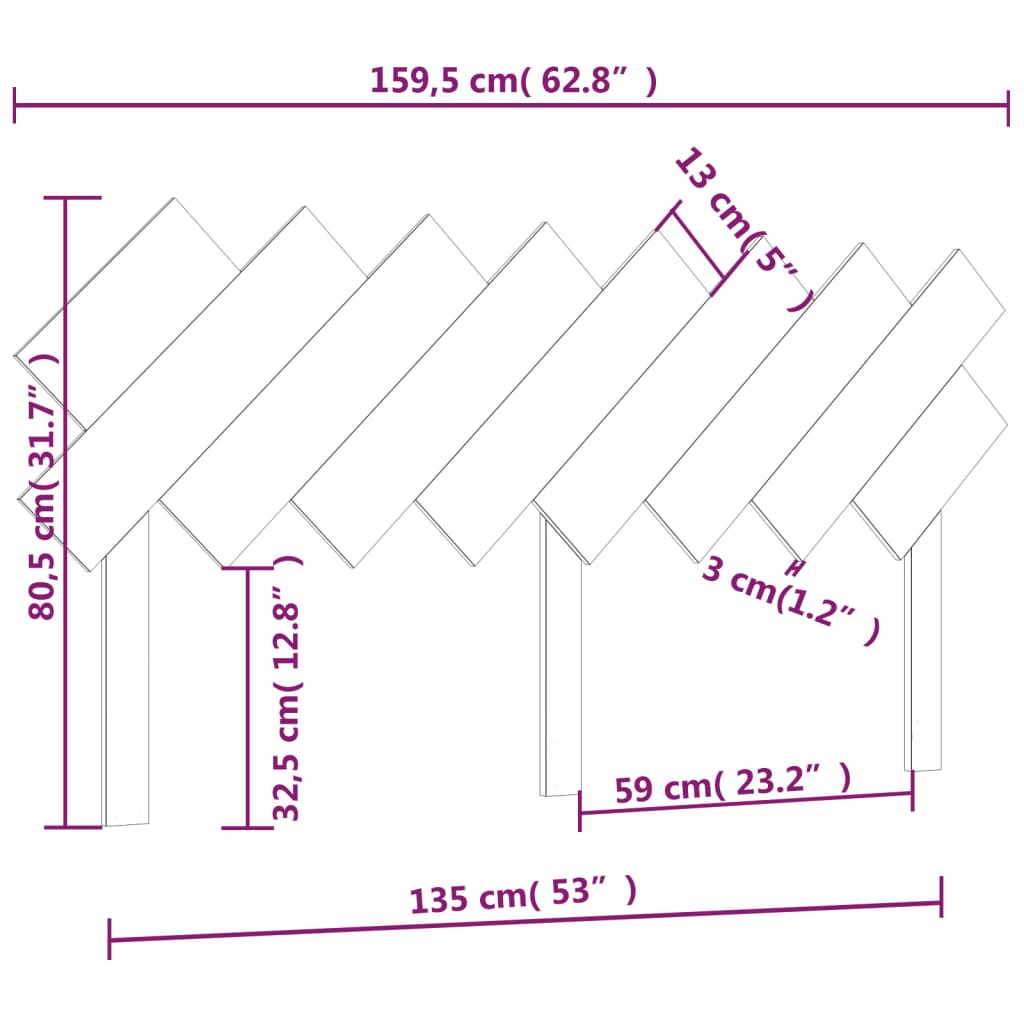sengegærde 159,5x3x80,5 cm massivt fyrretræ hvid