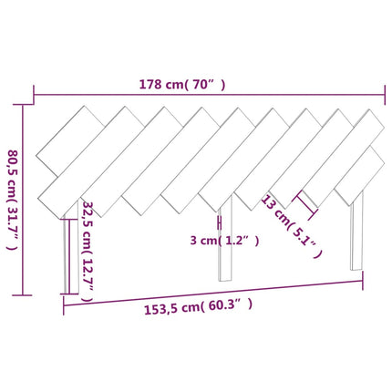 sengegærde 178x3x80,5 cm massivt fyrretræ