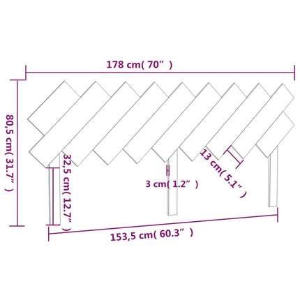 sengegærde 178x3x80,5 cm massivt fyrretræ hvid