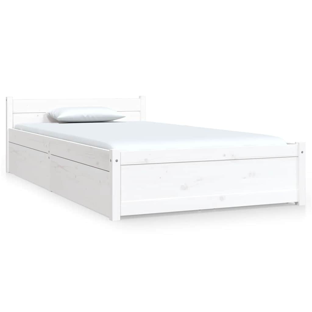 sengeramme med skuffer 90x190 cm single hvid
