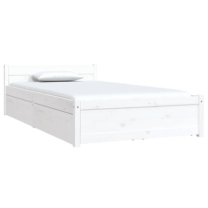 sengeramme med skuffer 90x190 cm single hvid