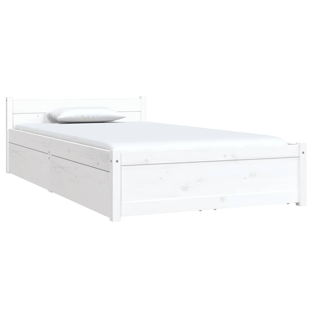 sengeramme med skuffer 90x190 cm single hvid