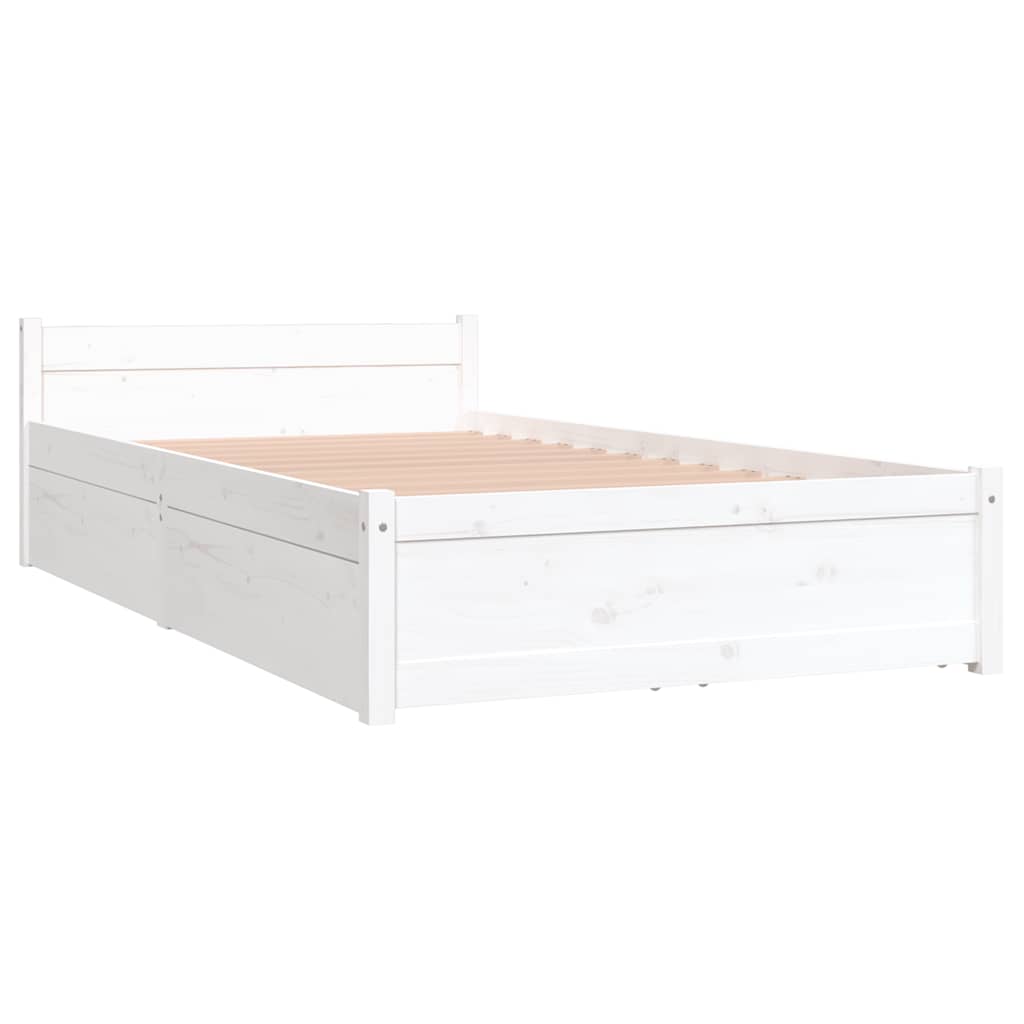 sengeramme med skuffer 90x190 cm single hvid