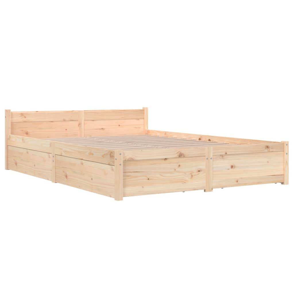 sengeramme med skuffer 135x190 cm dobbelt