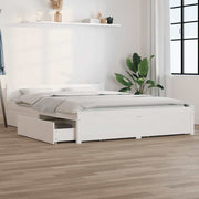 sengeramme med skuffer 135x190 cm dobbelt hvid