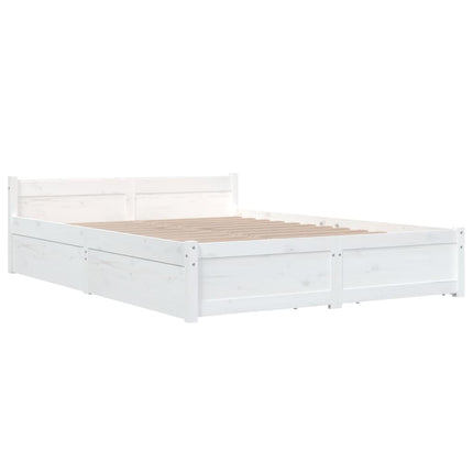 sengeramme med skuffer 140x190 cm hvid