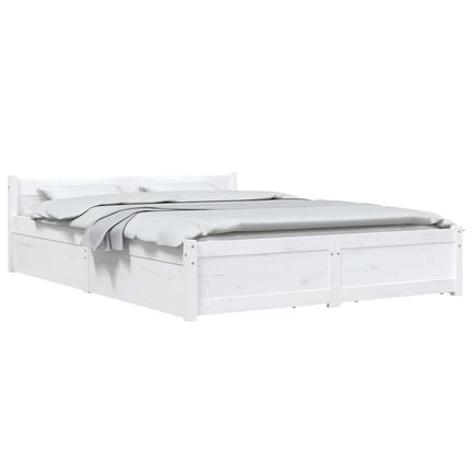 sengeramme med skuffer 120x200 cm hvid