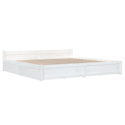 sengeramme med skuffer 180x200 cm Super King hvid