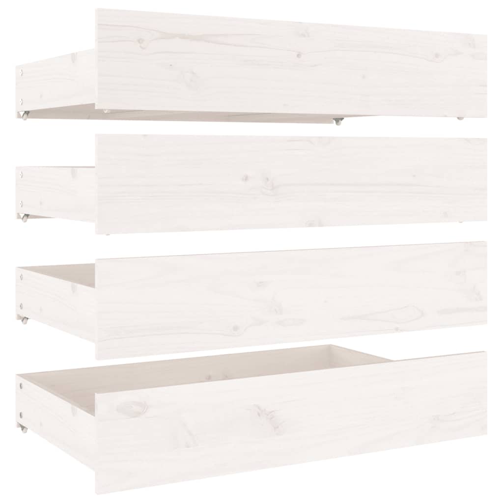 sengeramme med skuffer 180x200 cm Super King hvid