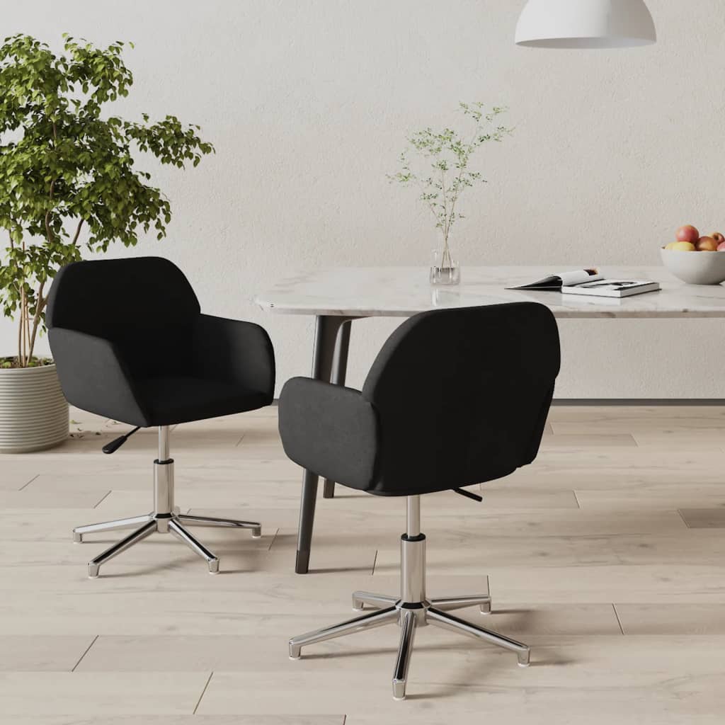 Drejelige Spisebordsstole 2 Stk. Stof Sort - Vidaxl