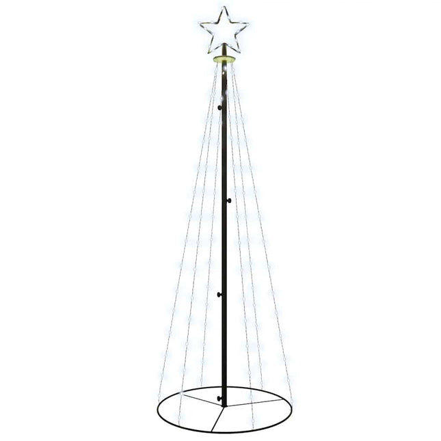 kegleformet juletræ 108 LED'er 70x180 cm kold hvid