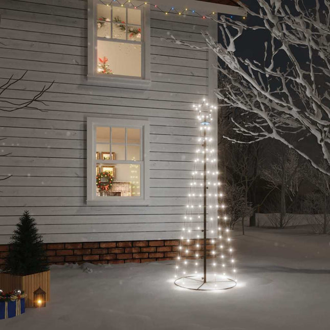 kegleformet juletræ 108 LED'er 70x180 cm kold hvid