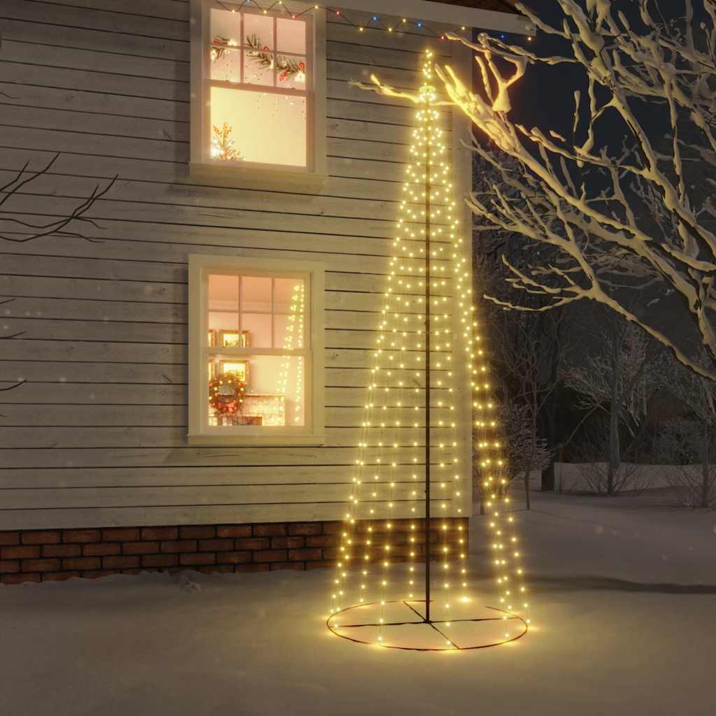 kegleformet juletræ 310 LED'er 100x300 cm varm hvid