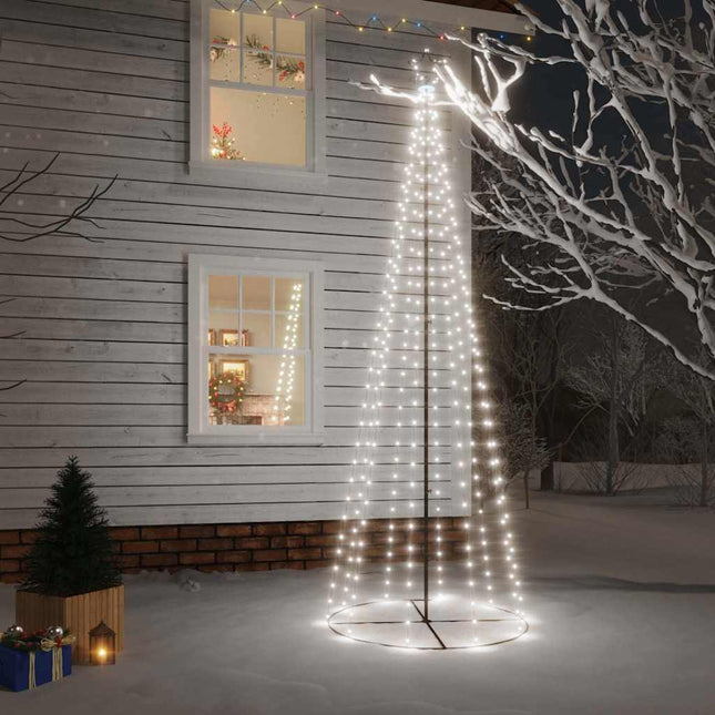 kegleformet juletræ 310 LED'er 100x300 cm kold hvid