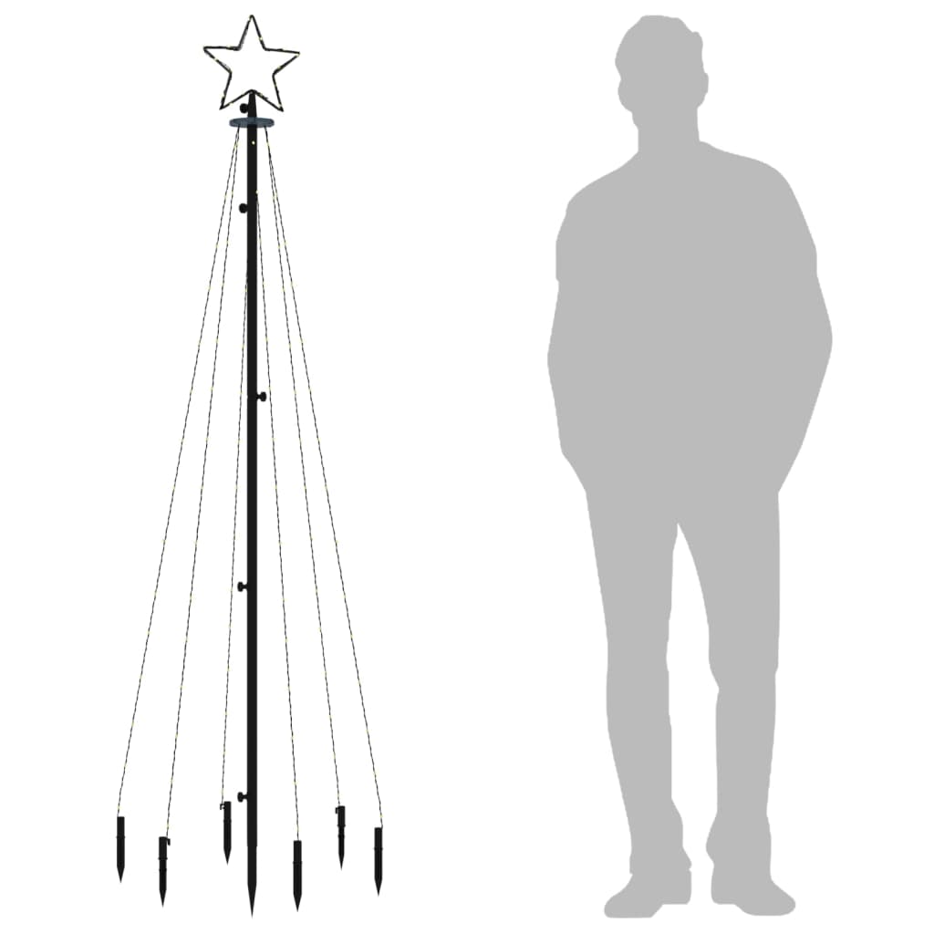 juletræ med spyd 108 LED'er 180 cm varmt hvidt lys