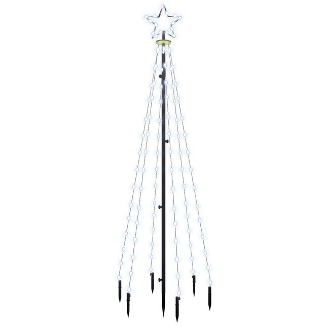 juletræ med spyd 108 LED'er 180 cm koldt hvidt lys