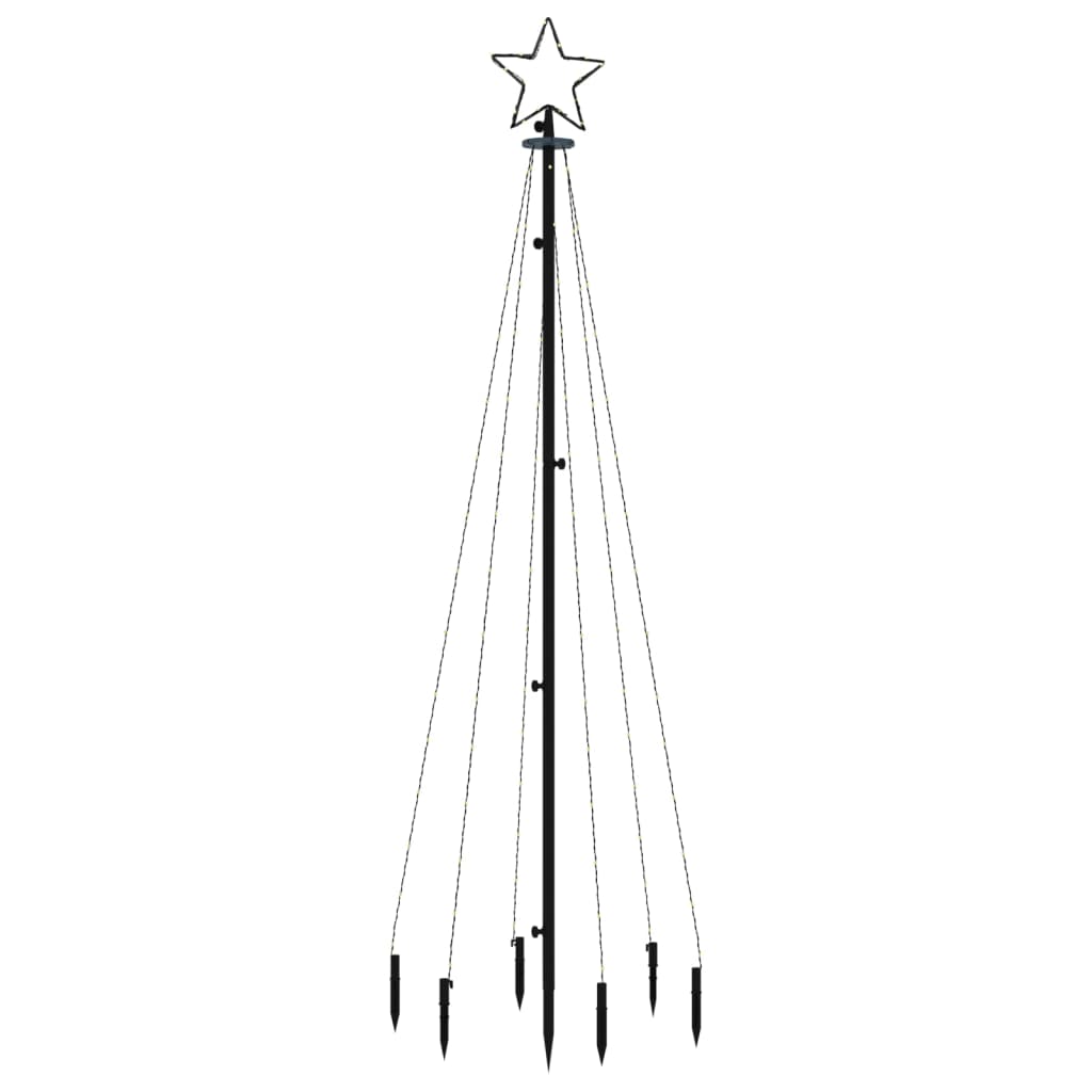 juletræ med spyd 108 LED'er 180 cm koldt hvidt lys