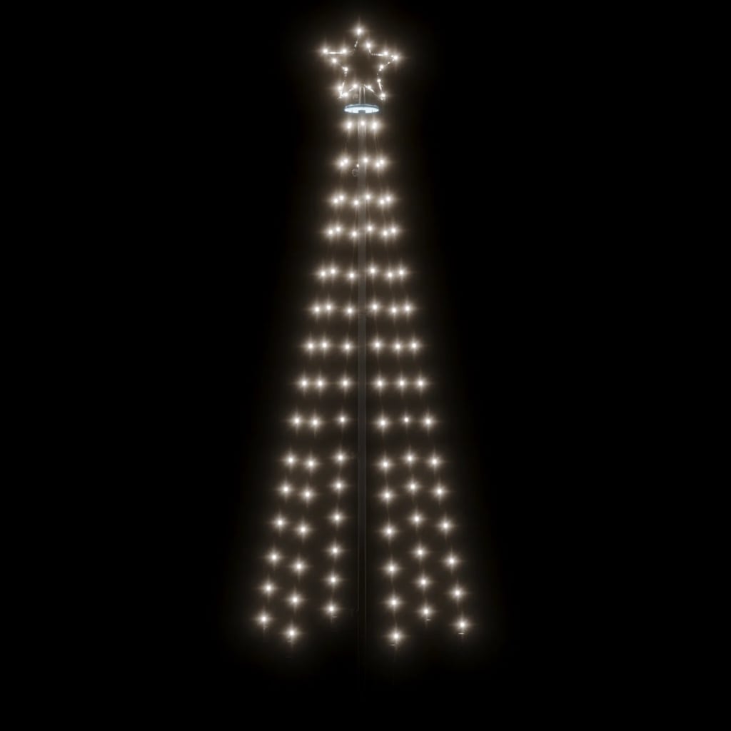 juletræ med spyd 108 LED'er 180 cm koldt hvidt lys