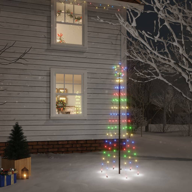juletræ med spyd 108 LED'er 180 cm farverigt lys