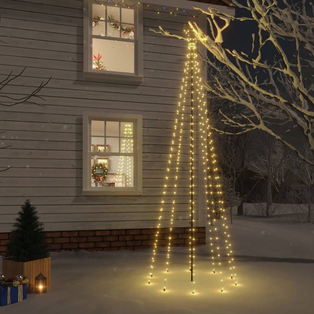 juletræ med spyd 310 LED'er 300 cm varmt hvidt lys