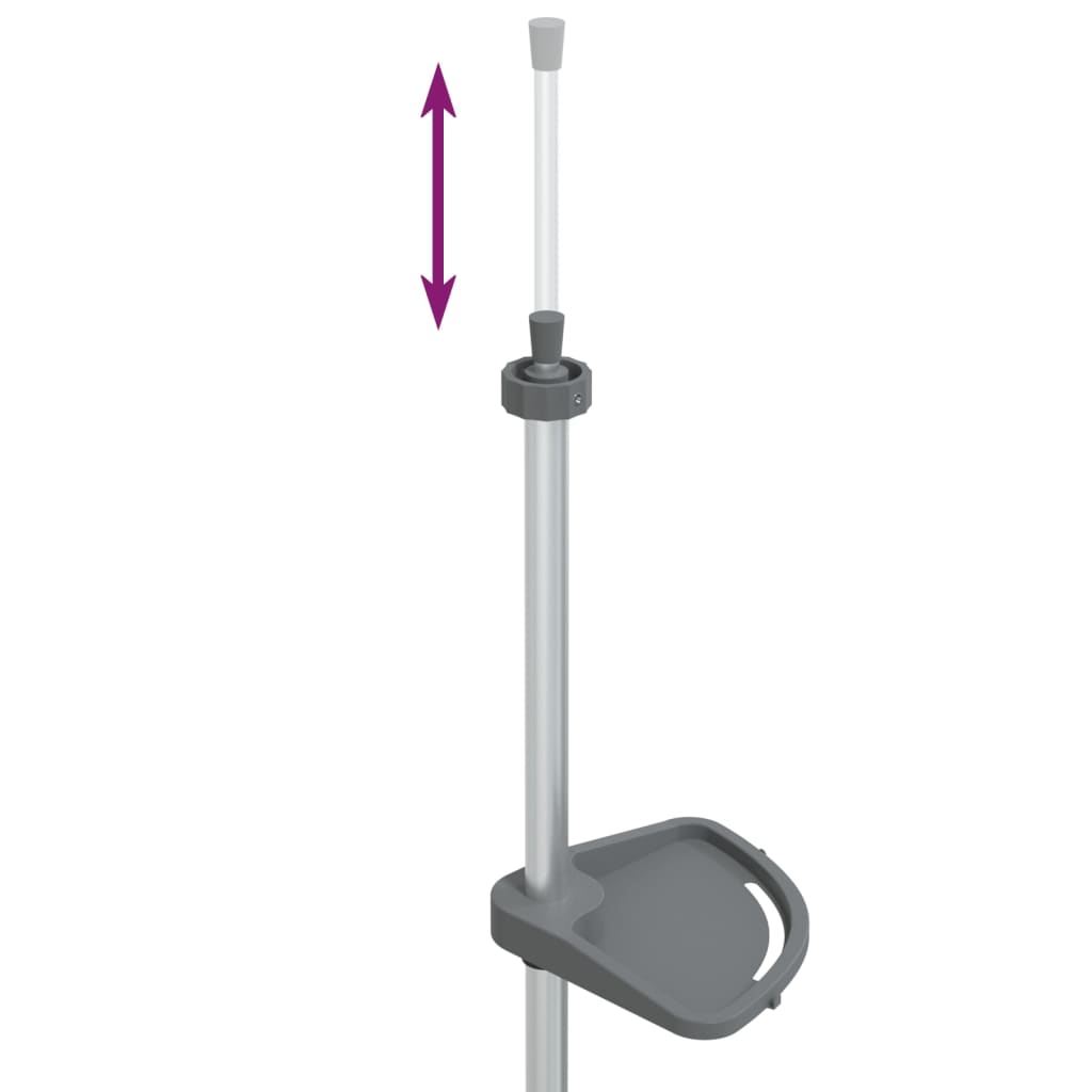 teleskopisk brusehylde 4 niveauer aluminium sølvfarvet