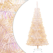 kunstigt juletræ med farverige grene 240 cm PVC hvid