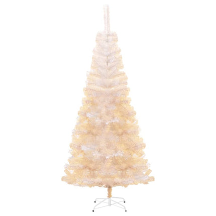kunstigt juletræ med farverige grene 240 cm PVC hvid