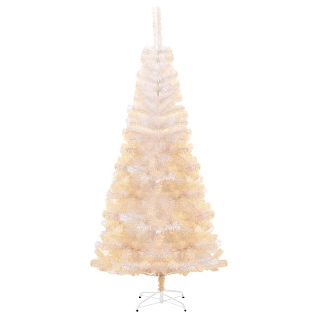 kunstigt juletræ med farverige grene 240 cm PVC hvid