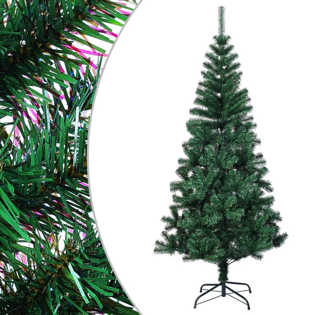 kunstigt juletræ med farverige grene 150 cm PVC grøn