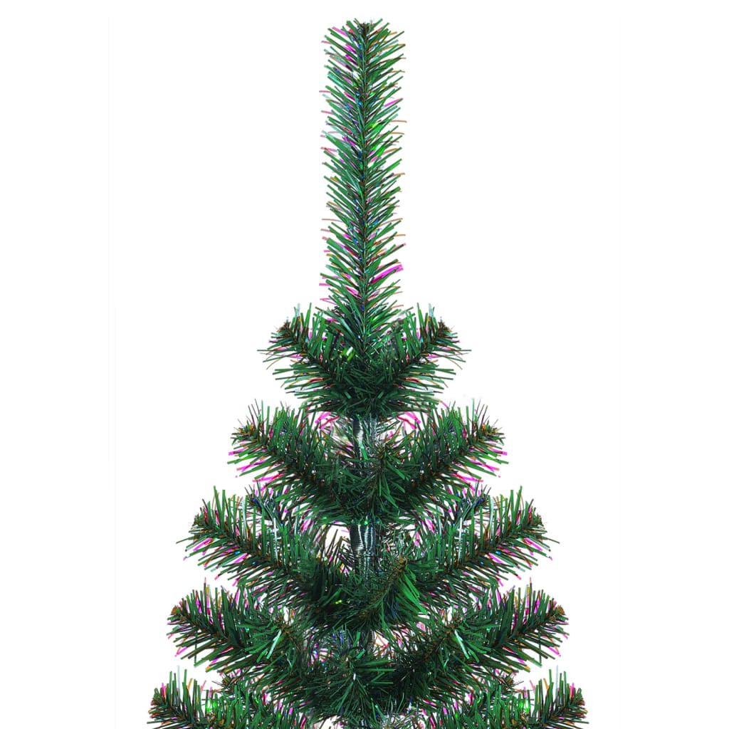 kunstigt juletræ med farverige grene 150 cm PVC grøn