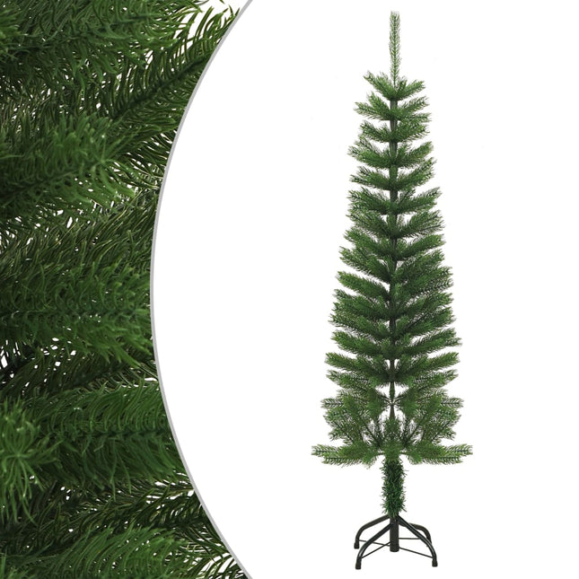 kunstigt smalt juletræ med juletræsfod 150 cm PE