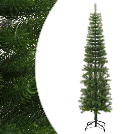 kunstigt smalt juletræ med juletræsfod 210 cm PE