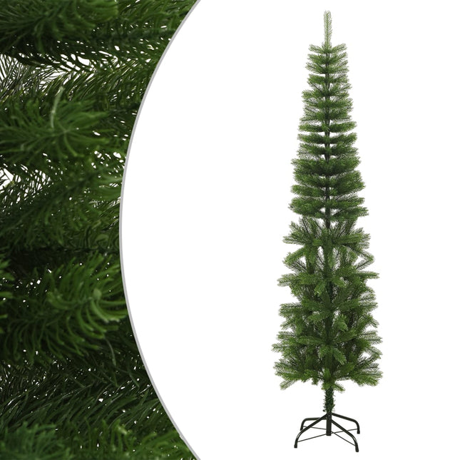 kunstigt smalt juletræ med juletræsfod 240 cm PE
