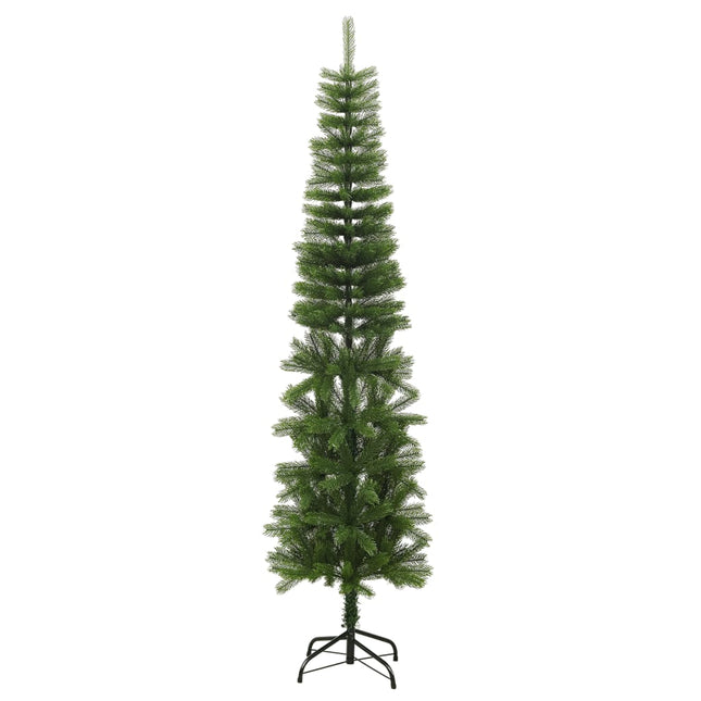 kunstigt smalt juletræ med juletræsfod 240 cm PE
